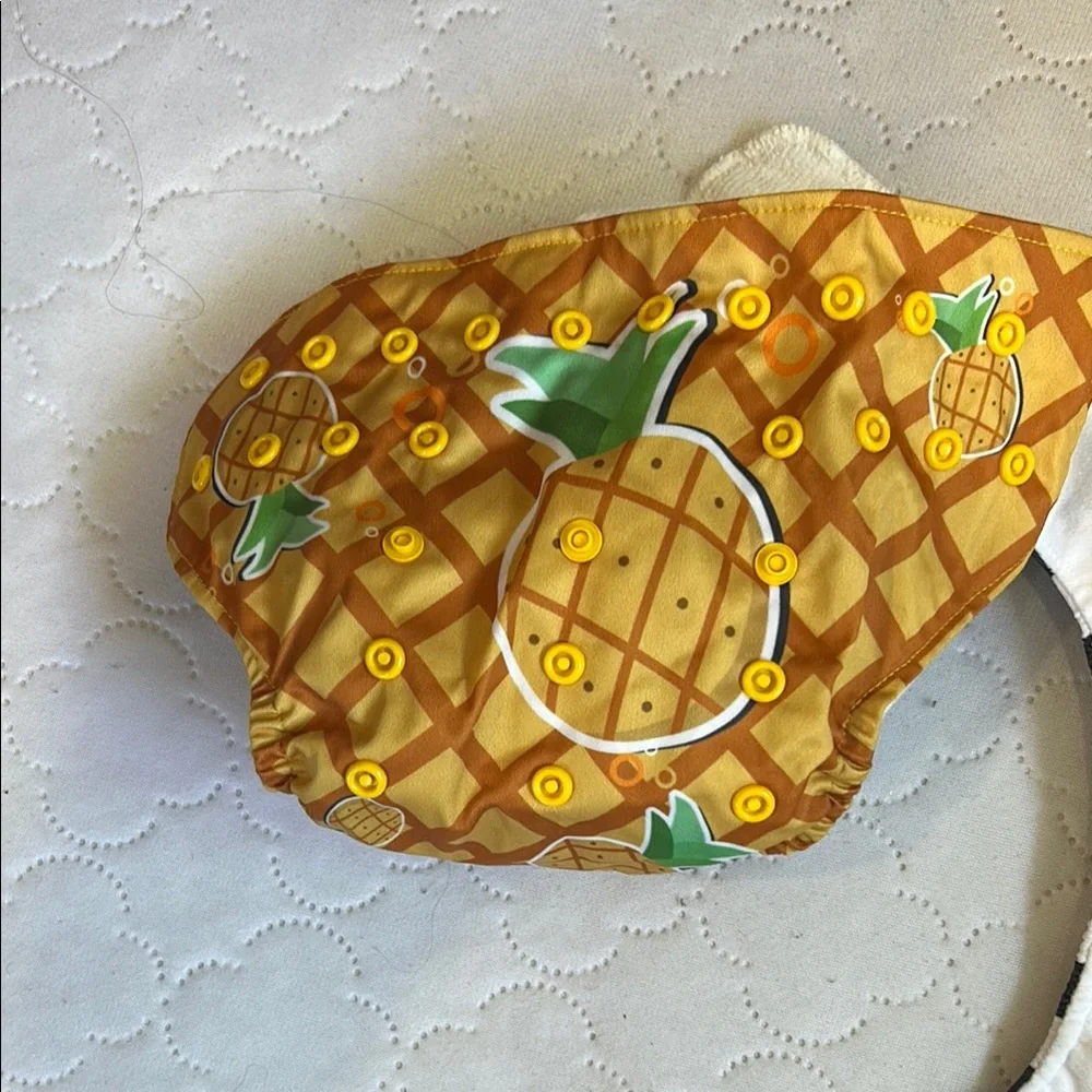 Yellow and Black Diaper Covers Accessories Set